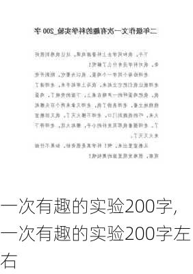 一次有趣的实验200字,一次有趣的实验200字左右