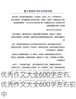 优秀作文大全600字左右,优秀作文大全600字左右初中