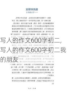 写人的作文600字初二,写人的作文600字初二我的朋友