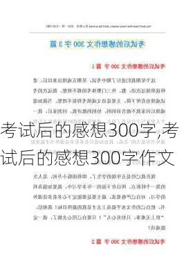 考试后的感想300字,考试后的感想300字作文