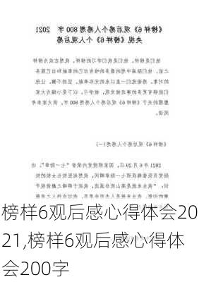 榜样6观后感心得体会2021,榜样6观后感心得体会200字