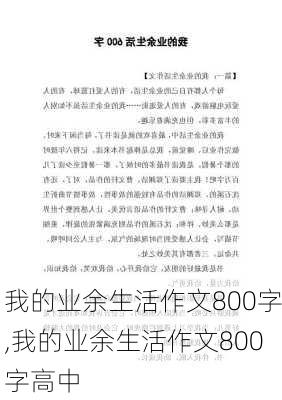 我的业余生活作文800字,我的业余生活作文800字高中