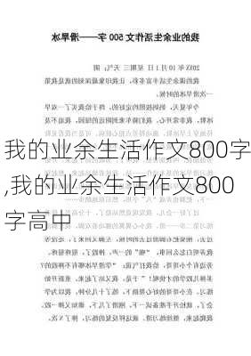 我的业余生活作文800字,我的业余生活作文800字高中