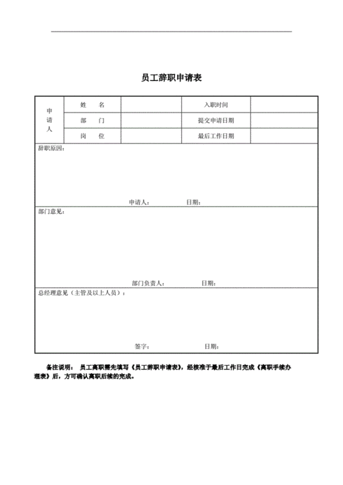 辞职报告模板免费下载,离职申请表电子版免费