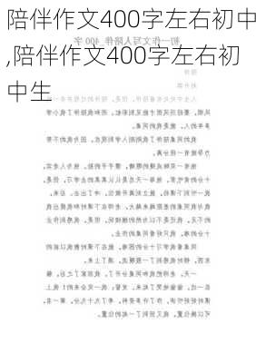 陪伴作文400字左右初中,陪伴作文400字左右初中生