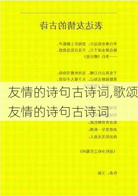 友情的诗句古诗词,歌颂友情的诗句古诗词