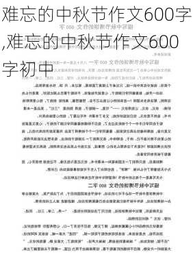 难忘的中秋节作文600字,难忘的中秋节作文600字初中