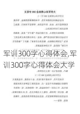 军训300字心得体会,军训300字心得体会大学