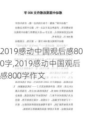 2019感动中国观后感800字,2019感动中国观后感800字作文