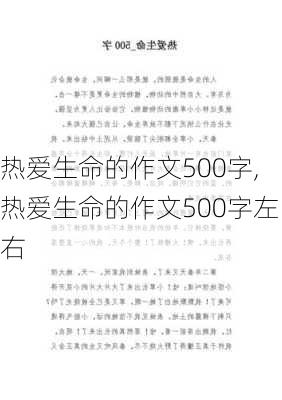 热爱生命的作文500字,热爱生命的作文500字左右