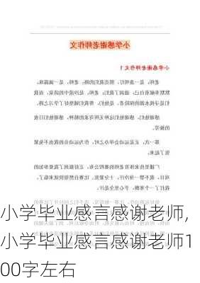 小学毕业感言感谢老师,小学毕业感言感谢老师100字左右