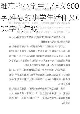 难忘的小学生活作文600字,难忘的小学生活作文600字六年级