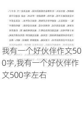 我有一个好伙伴作文500字,我有一个好伙伴作文500字左右