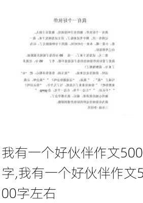 我有一个好伙伴作文500字,我有一个好伙伴作文500字左右