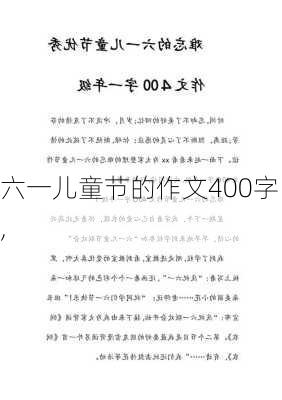 六一儿童节的作文400字,