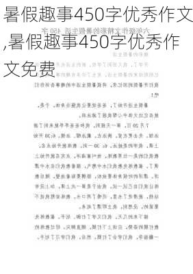 暑假趣事450字优秀作文,暑假趣事450字优秀作文免费