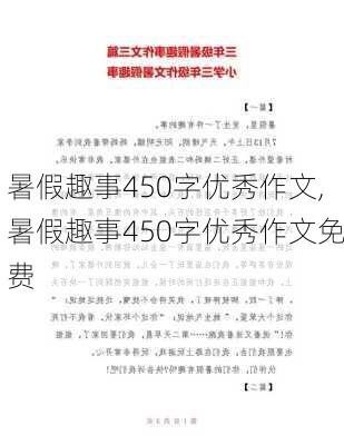 暑假趣事450字优秀作文,暑假趣事450字优秀作文免费