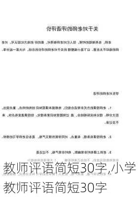 教师评语简短30字,小学教师评语简短30字