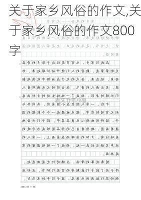 关于家乡风俗的作文,关于家乡风俗的作文800字