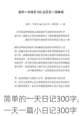 简单的一天日记300字,一天一篇小日记300字