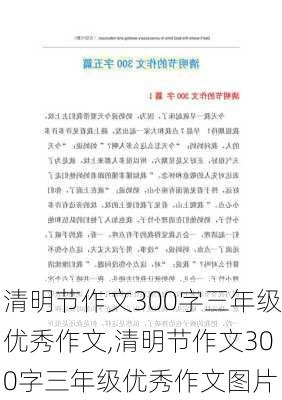 清明节作文300字三年级优秀作文,清明节作文300字三年级优秀作文图片