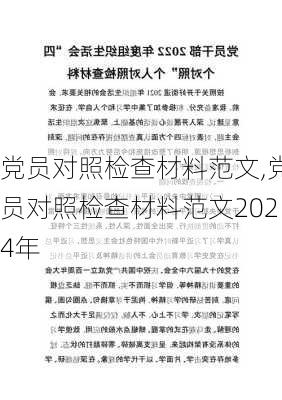 党员对照检查材料范文,党员对照检查材料范文2024年