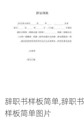 辞职书样板简单,辞职书样板简单图片