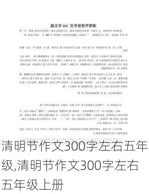 清明节作文300字左右五年级,清明节作文300字左右五年级上册