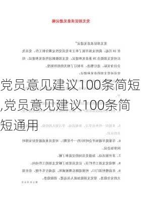 党员意见建议100条简短,党员意见建议100条简短通用