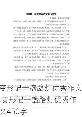 变形记一盏路灯优秀作文,变形记一盏路灯优秀作文450字