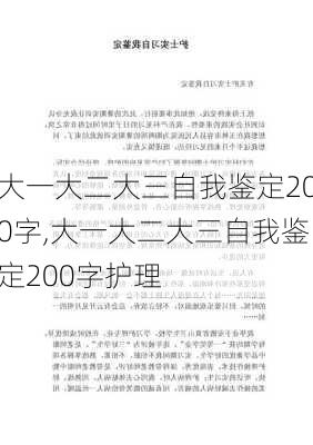 大一大二大三自我鉴定200字,大一大二大三自我鉴定200字护理