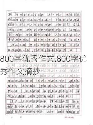 800字优秀作文,800字优秀作文摘抄