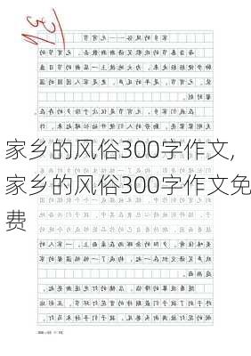 家乡的风俗300字作文,家乡的风俗300字作文免费