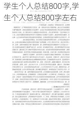 学生个人总结800字,学生个人总结800字左右