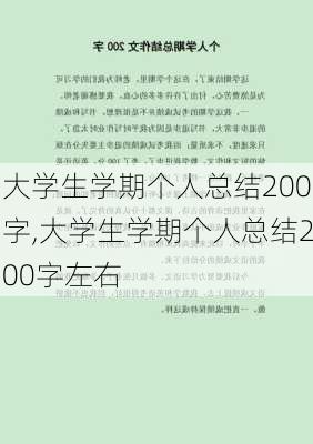 大学生学期个人总结200字,大学生学期个人总结200字左右