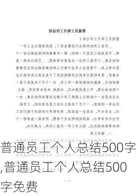 普通员工个人总结500字,普通员工个人总结500字免费