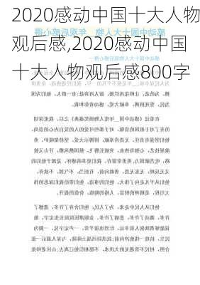 2020感动中国十大人物观后感,2020感动中国十大人物观后感800字