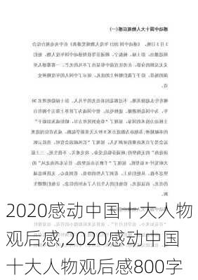 2020感动中国十大人物观后感,2020感动中国十大人物观后感800字