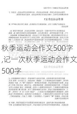 秋季运动会作文500字,记一次秋季运动会作文500字