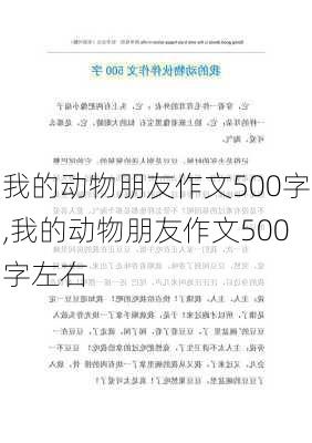 我的动物朋友作文500字,我的动物朋友作文500字左右