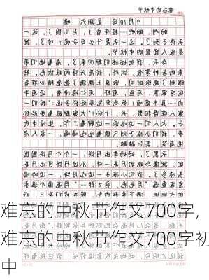 难忘的中秋节作文700字,难忘的中秋节作文700字初中