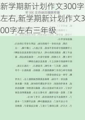 新学期新计划作文300字左右,新学期新计划作文300字左右三年级