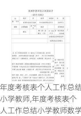 年度考核表个人工作总结小学教师,年度考核表个人工作总结小学教师数学