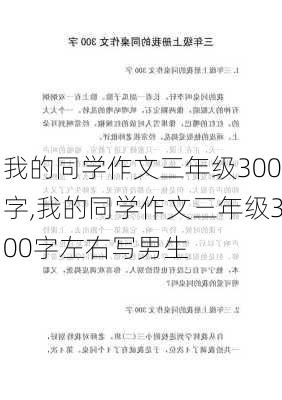 我的同学作文三年级300字,我的同学作文三年级300字左右写男生