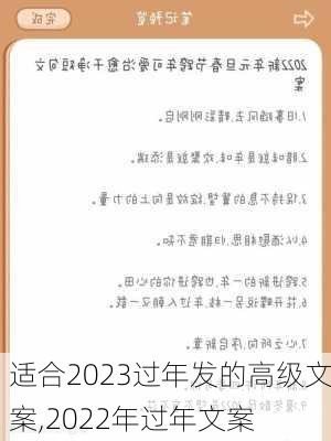 适合2023过年发的高级文案,2022年过年文案