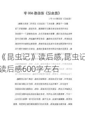 《昆虫记》读后感,昆虫记读后感600字左右