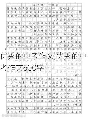 优秀的中考作文,优秀的中考作文600字