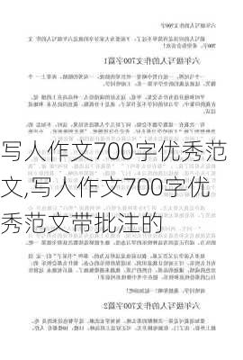 写人作文700字优秀范文,写人作文700字优秀范文带批注的