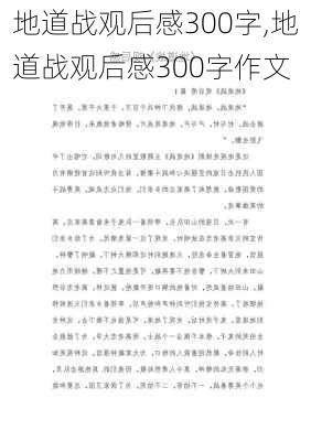 地道战观后感300字,地道战观后感300字作文