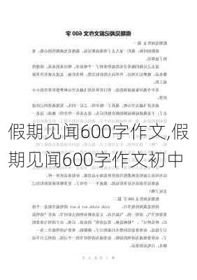 假期见闻600字作文,假期见闻600字作文初中